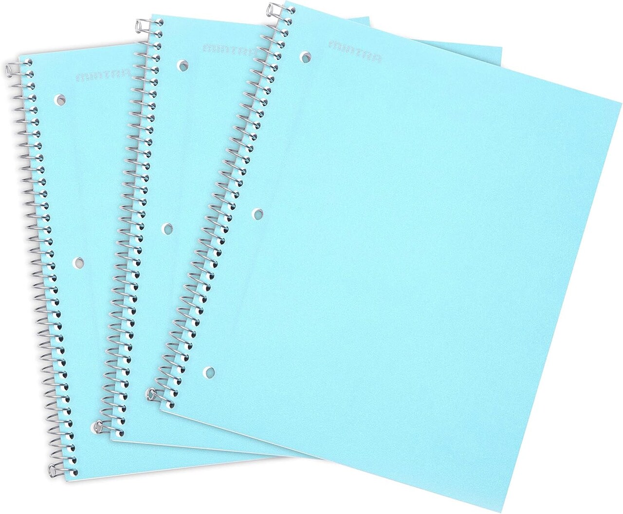 Office Durable Spiral Notebooks, 1 Subject, (Teal, Wide Ruled 3 Pack), 100 Sheets, Poly Pocket, Moisture Resistant Cover, Strong Chipboard Back, for School, Office, Business